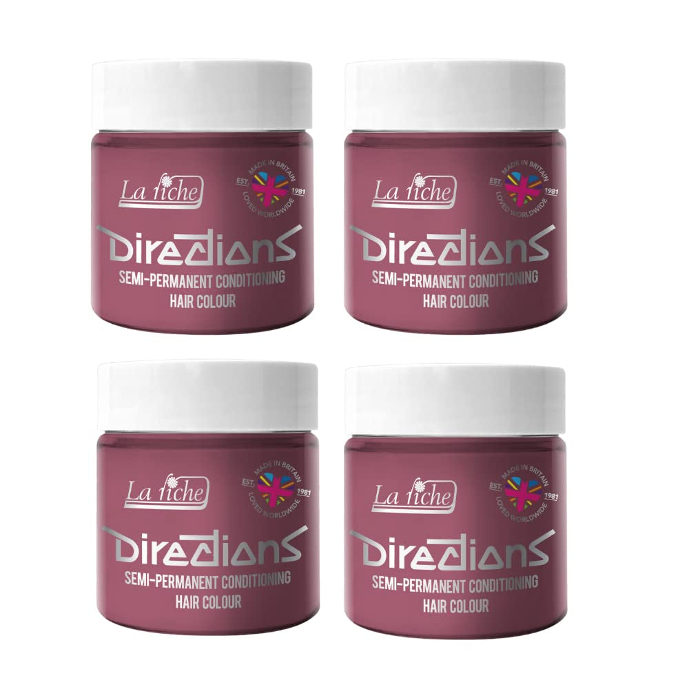 Culoare de păr semipermanentă Directions 100 ml cutie 4 pack (Pillarbox Red) Vopsea pentru par Naty Shop Pastel Rose 100 Ml (pachet de 4)