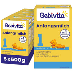 1 Formulă de lapte praf pentru sugari, de la naștere, (5 x 500g)