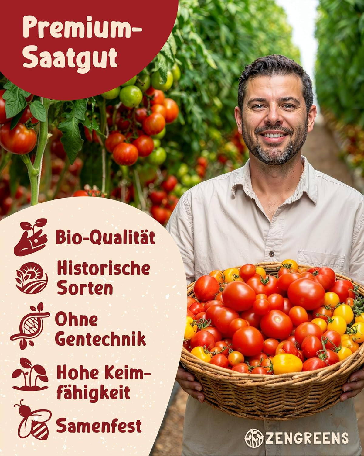 Semințe de roșii organice într-un set de 10 - 10 semințe de roșii pentru cultivare ușoară în grădină, balcon sau strat înălțat - semințe de plante - răsaduri