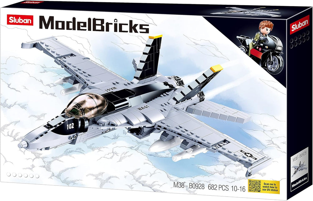 Sluban M38-B0928 Model Bricks-F/A-18E Super Bumblebee, Mehrfarbig