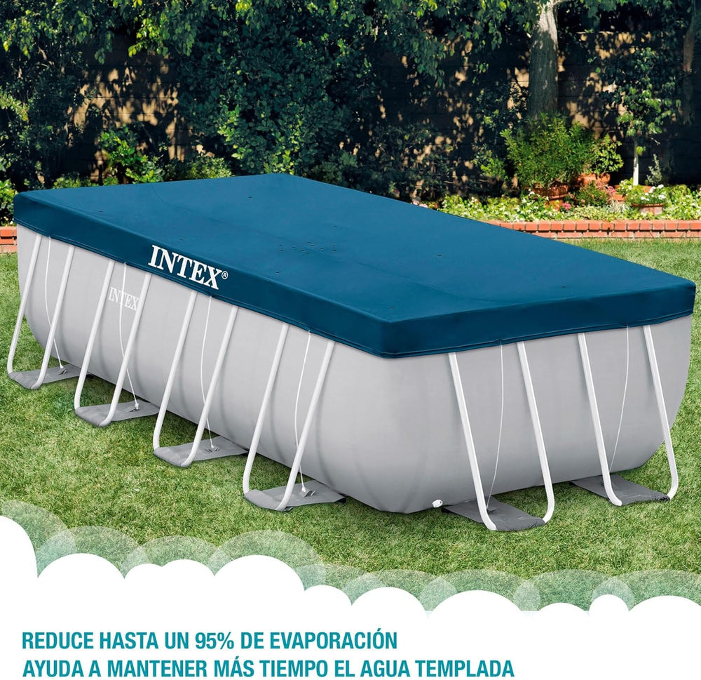 Prelată dreptunghiulară pentru piscină Intex 28037 - Prelată pentru piscină - 389 x 184 cm - Pentru piscine cu cadru dreptunghiular