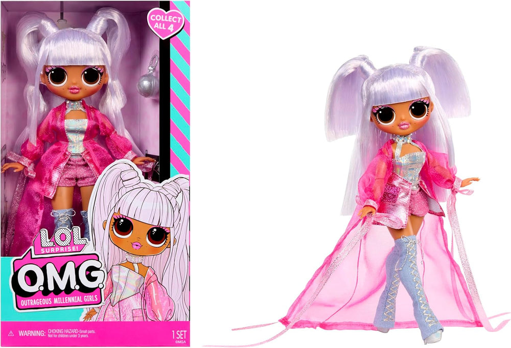 L.O.L. Surprise! OMG Doll – Bubblegum D.J. – Enthält 1 Modepuppe mit Fabelhafter Mode, 4 zum Sammeln, Rosa