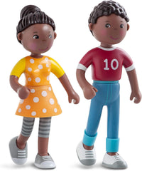 HABA 306696 - Set de joacă Little Friends Family Time, accesorii pentru păpușă flexibilă, vârste 3+