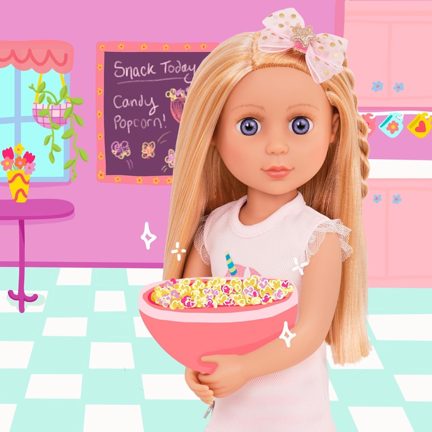 Glitter Girls - Lacy - 36 cm Modepuppe - Blondes Haar & Violette Augen - Poseable Arme & Beine - Einhorn-Eiscreme-Outfit - 3 Jahre +