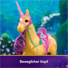 Unicorn Academy Einhorn Leaf - 28 cm groß, Original-Einhorn von Ava zur Netflix-Serie, mit echter Mähne und Schweif, abnehmbarem Zaumzeug und Sattel sowie Bürste, für Kinder ab 4 Jahren