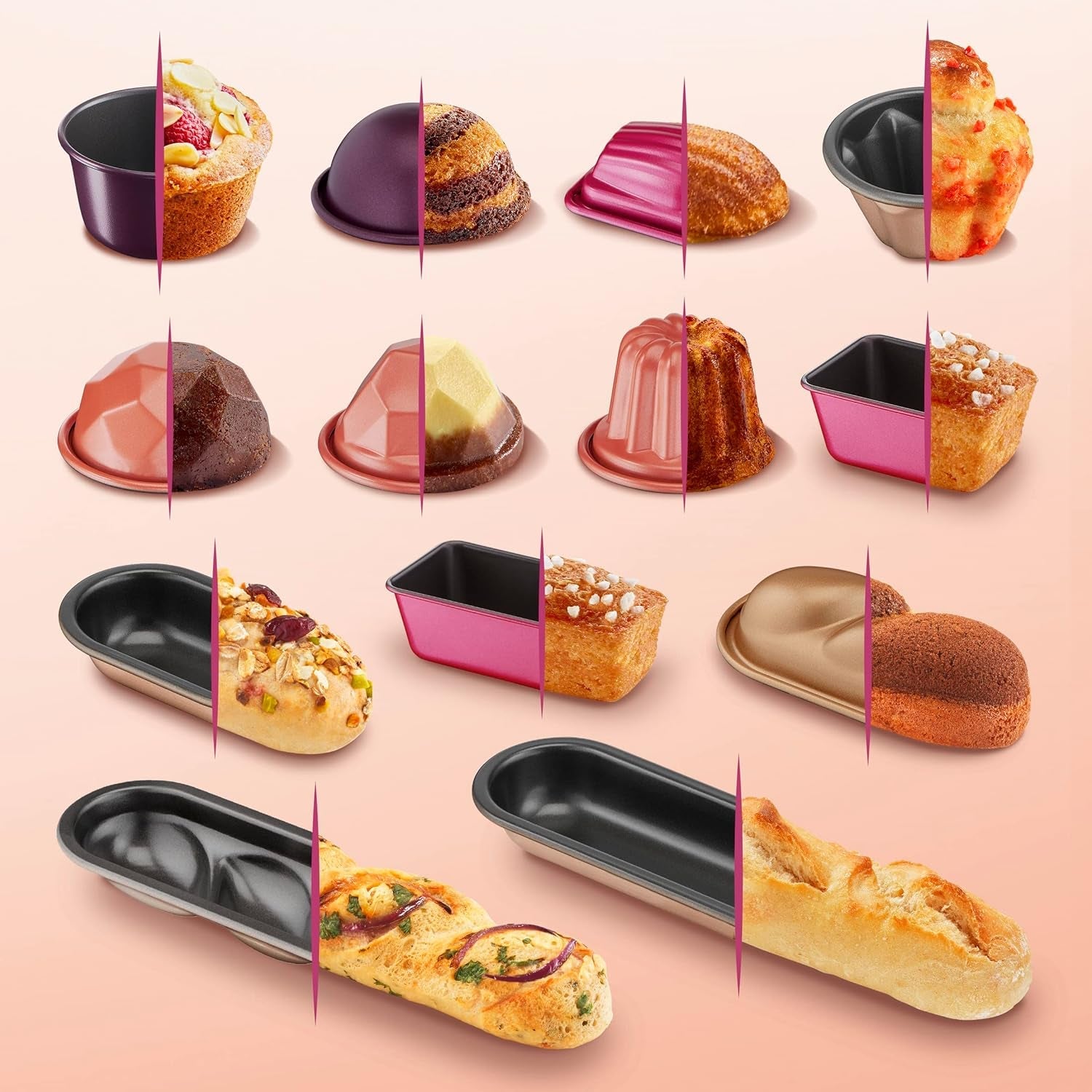 Set 3 guri de cannelés Tefal Creabake J3059004 Orange Scénario