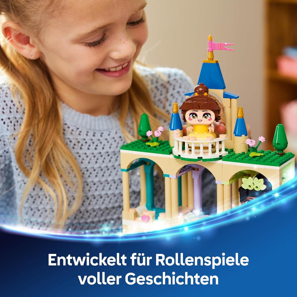 LEGO ǀ Disney Princess Die Mini-Prinzessinnen Belle und Tiana mit ihrem Schloss - Spielzeug mit 2 Minipuppen und Zubehör - DIY Deko - Geschenk für Mädchen ab 5 Jahren und Disney Fans - 43291
