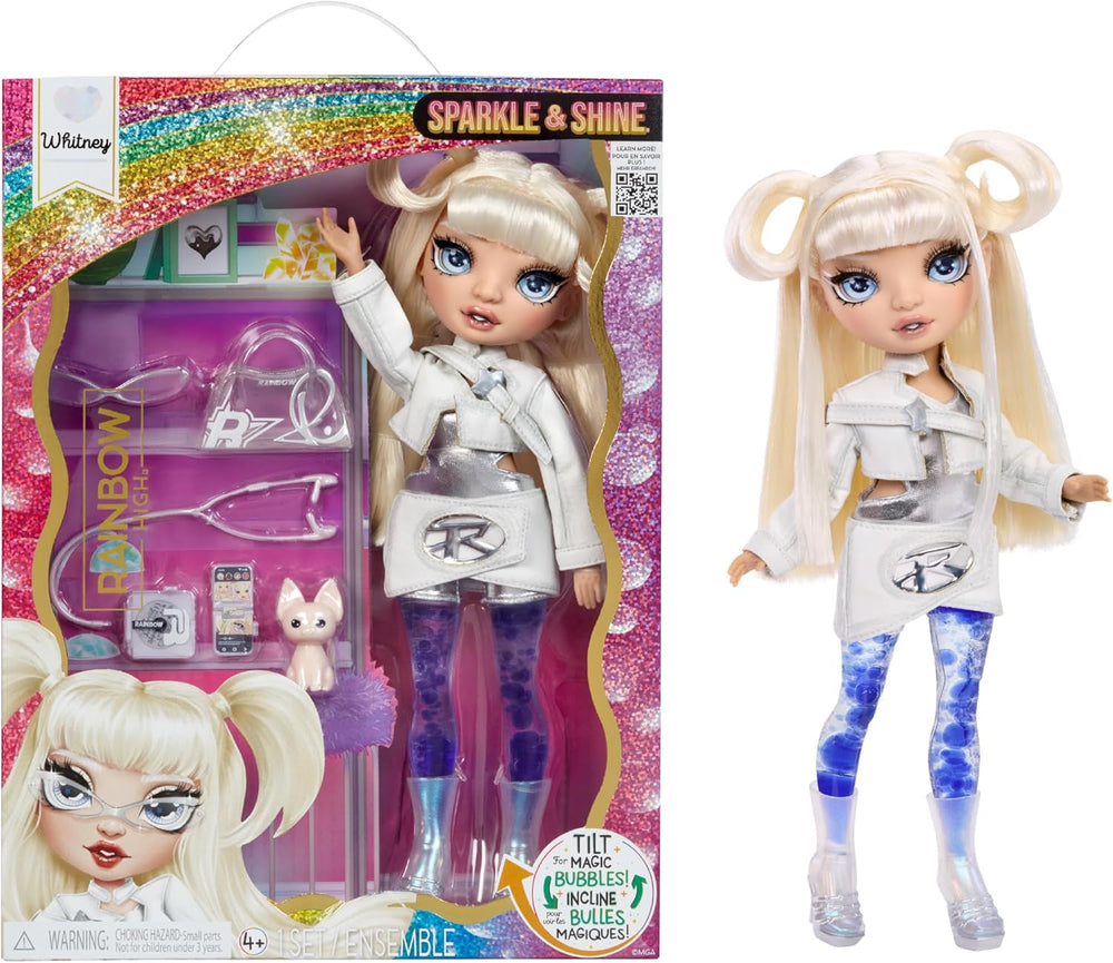 Rainbow High Sparkle & Shine Doll - Dawn - 28 cm Modepuppe mit Korallenrotem Haar und Magischen Zauberblasen in den Beinen, Farbe, zum Stylen und Spielen, Sammlerstück, Für Kinder von 4 bis 12 Jahren