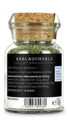 Ankerkraut Bärlauch Salz, Lecker Fleisch und Salat Verfeinern, Knoblauch-like Geschmack Aroma, Kräuter mit Gewürz zum Kochen, 110 g im Korkenglas