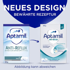 Aptamil Anti-Reflux - Formulă completă de la naștere, pentru gestionarea dietei, pentru vomă și regurgitație, hrană pentru bebeluși, lapte praf, 6 x 135 g