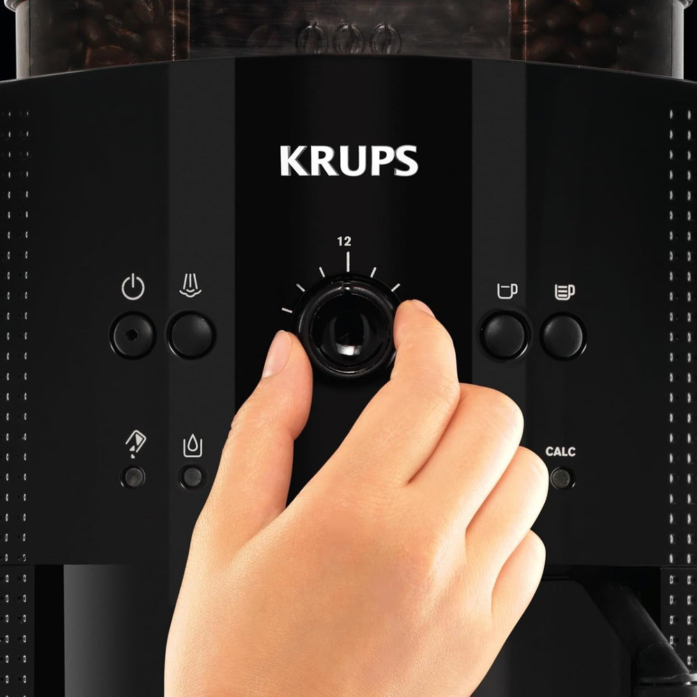 Espressor Krups Roma EA81M8 1,7 l, 3 setări de temperatură, 3 texturi de cafea măcinată, Negru