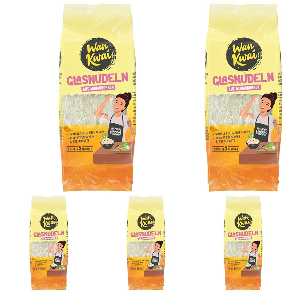 Tăiței de sticlă Wan Kwai 100g – Varietate asiatică pentru gurmanzi! Fără gluten, preparați din amidon de fasole mung și apă. Ideali pentru supe, mâncăruri la wok și salate. Textură delicată, gata în 5 minute.
