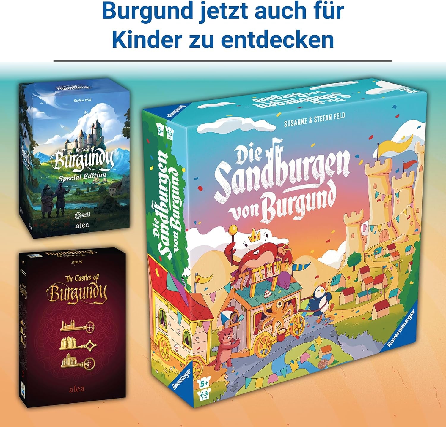Ravensburger 24687 Castelele de nisip din Burgundia - Joc pentru copii de la 5 ani, pentru 2-4 jucători