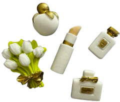 Set 5 decoratiuni comestibile din pasta de zahar, Eleganta Decoratiuni din Pasta de Zahar Nati Shop
