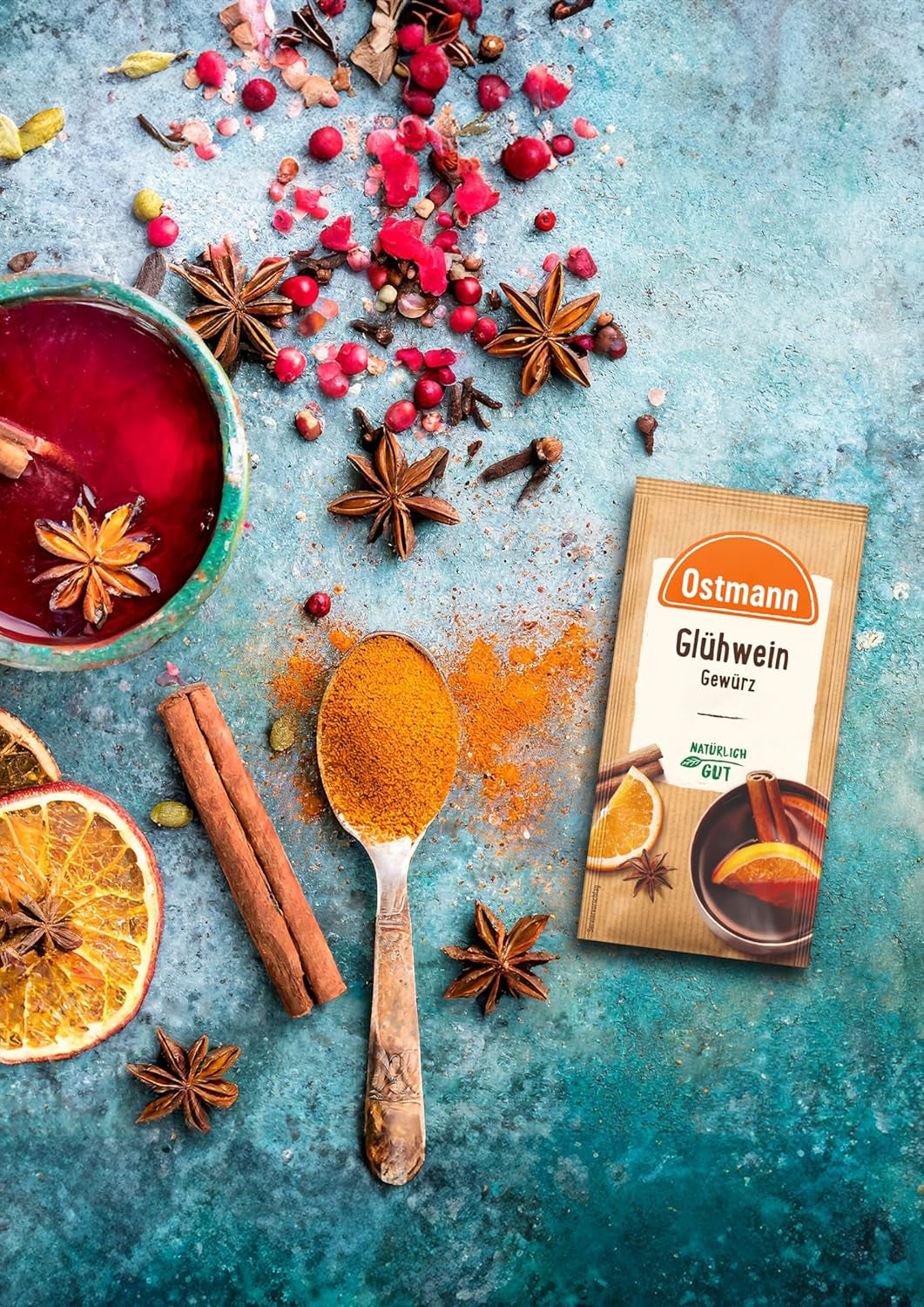 Ostmann Gewürze – Glühwein-Gewürz, Gewürzmischung für Glühwein, Punsch, Feuerzangenbowle & Kinderpunsch, ideal für die Winter- und Weihnachtszeit, vegan, 12 g (1er Pack)