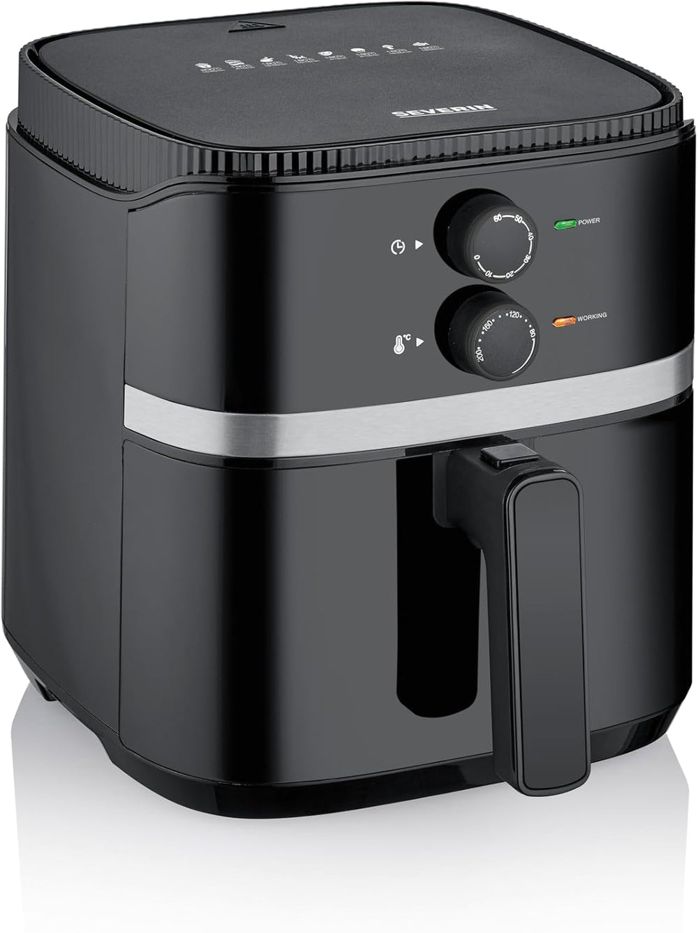 SEVERIN Friteuză cu aer cald dublă cu cameră de gătit de 2 X 3,8 L, 8 programe automate Electrocasnice Naty Shop 5 Liter Garkorb