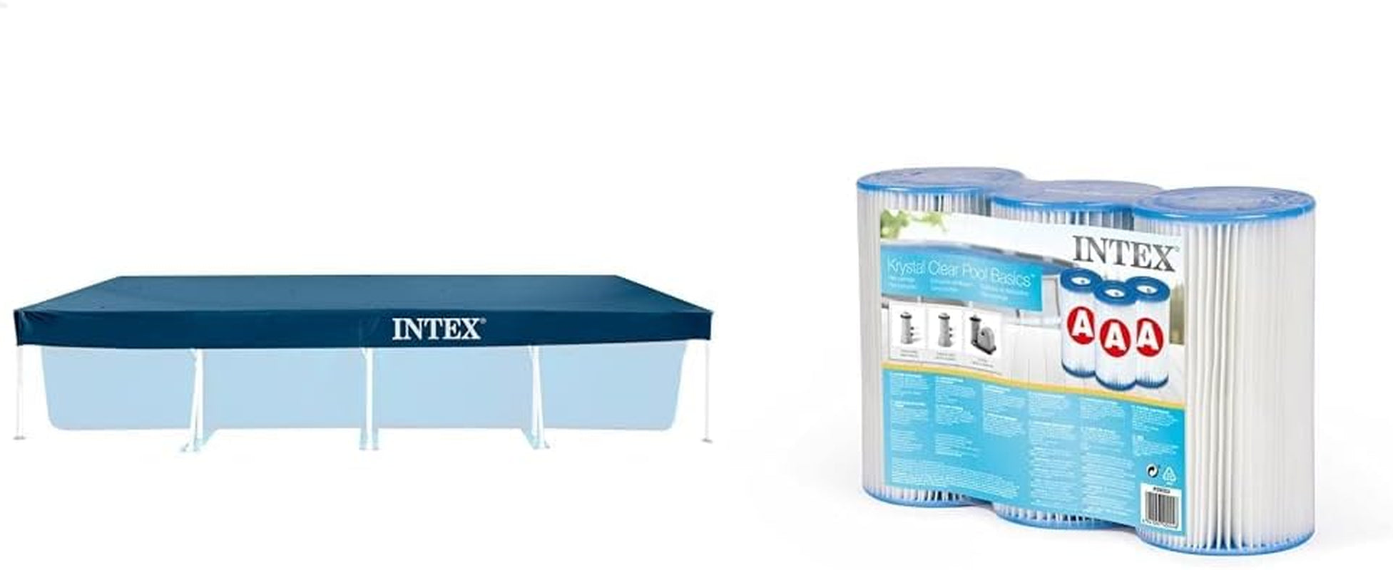 Intex 28038 - Prelată pentru piscine dreptunghiulare supraterane, PVC, albastră, 300x200 cm