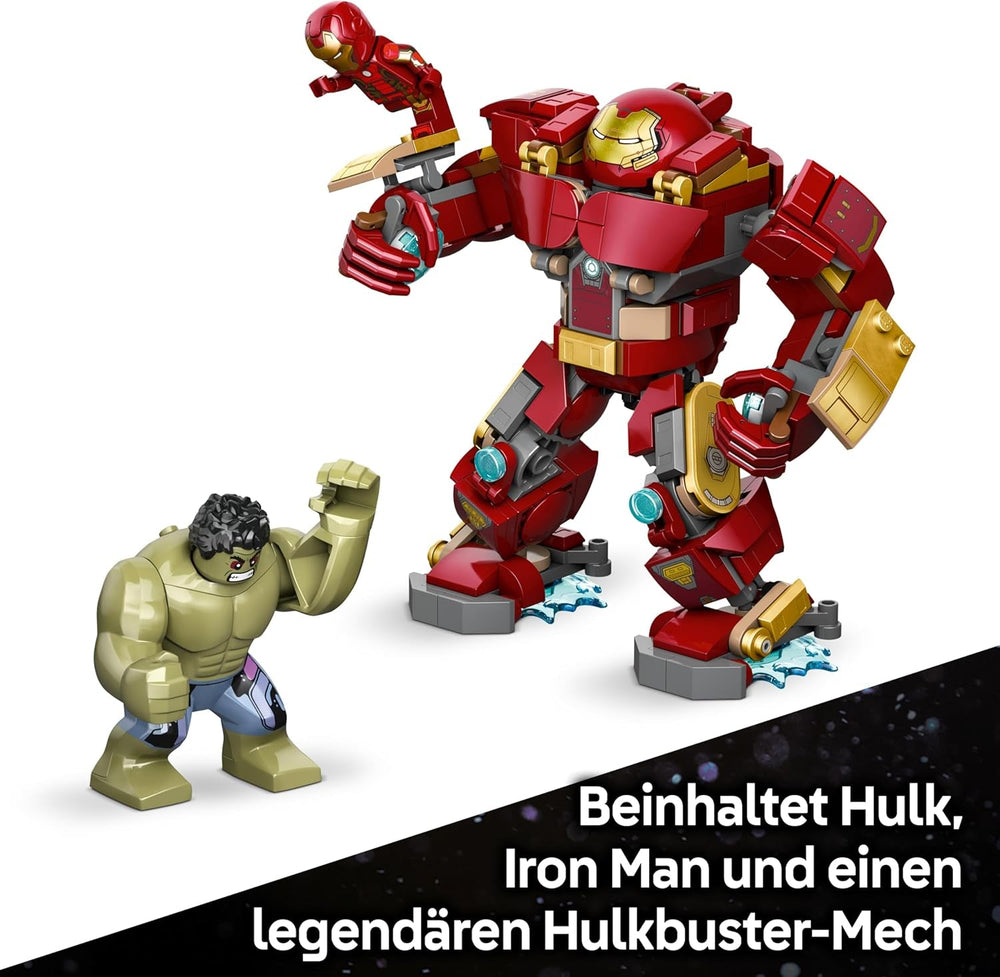 LEGO | Marvel Duell der Giganten: Hulkbuster vs. Hulk - Superhelden Spielzeug mit Actionfigur und 2 Minifiguren, darunter Iron Man - Avengers Geschenk für Jungen ab 9 Jahren, Mädchen und Fans - 76343
