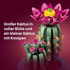 LEGO Botanicals Blühender Kaktus - Set mit Kunstpflanze mit 2 Kakteen & künstlichen Blüten - DIY Deko - Geschenkidee zum Geburtstag für Mädchen ab 9 Jahren & Erwachsene Pflanzenliebhaber - 11509