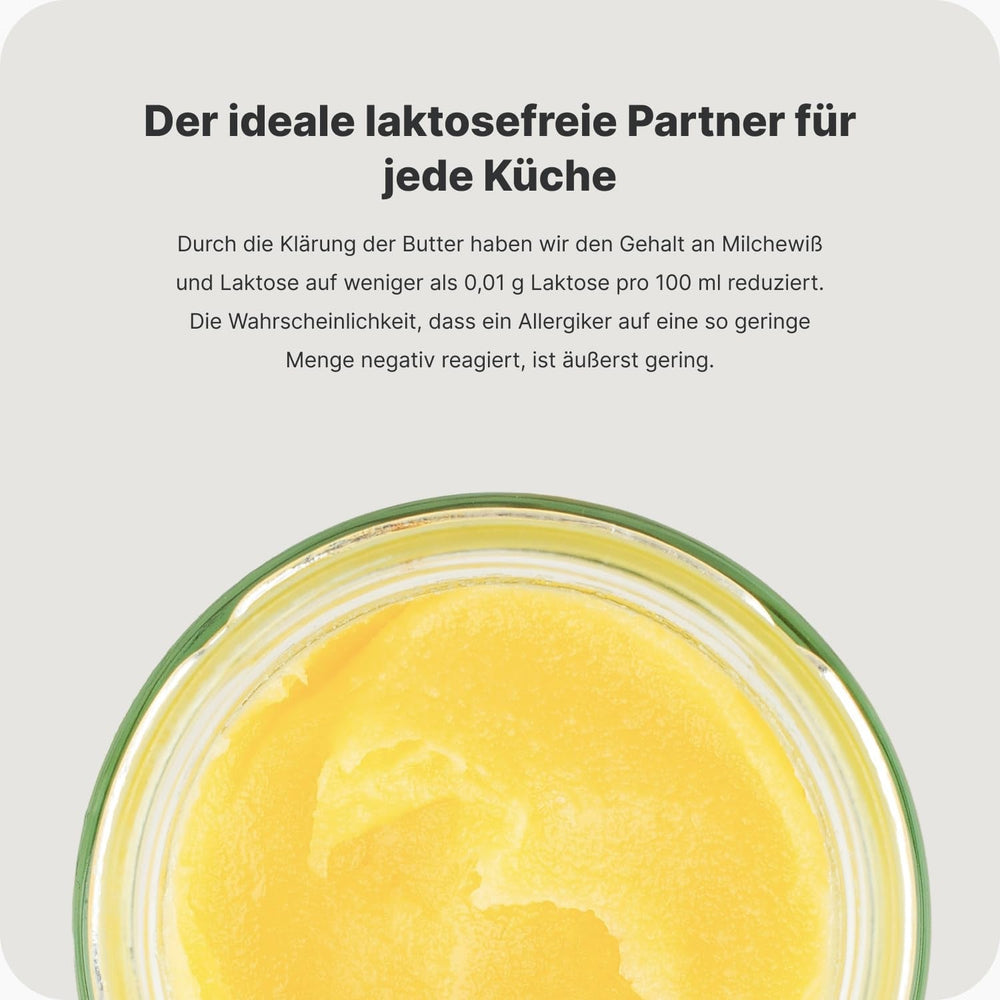 Vilgain Ghee Spray mit Avocadoöl | Laktosefrei, zum Kochen & Backen | Rauchpunkt 195°C, herzgesund, BRC-zertifiziert | Ideal für laktoseempfindliche Menschen | Geschmacks-Harmonie, 200ml