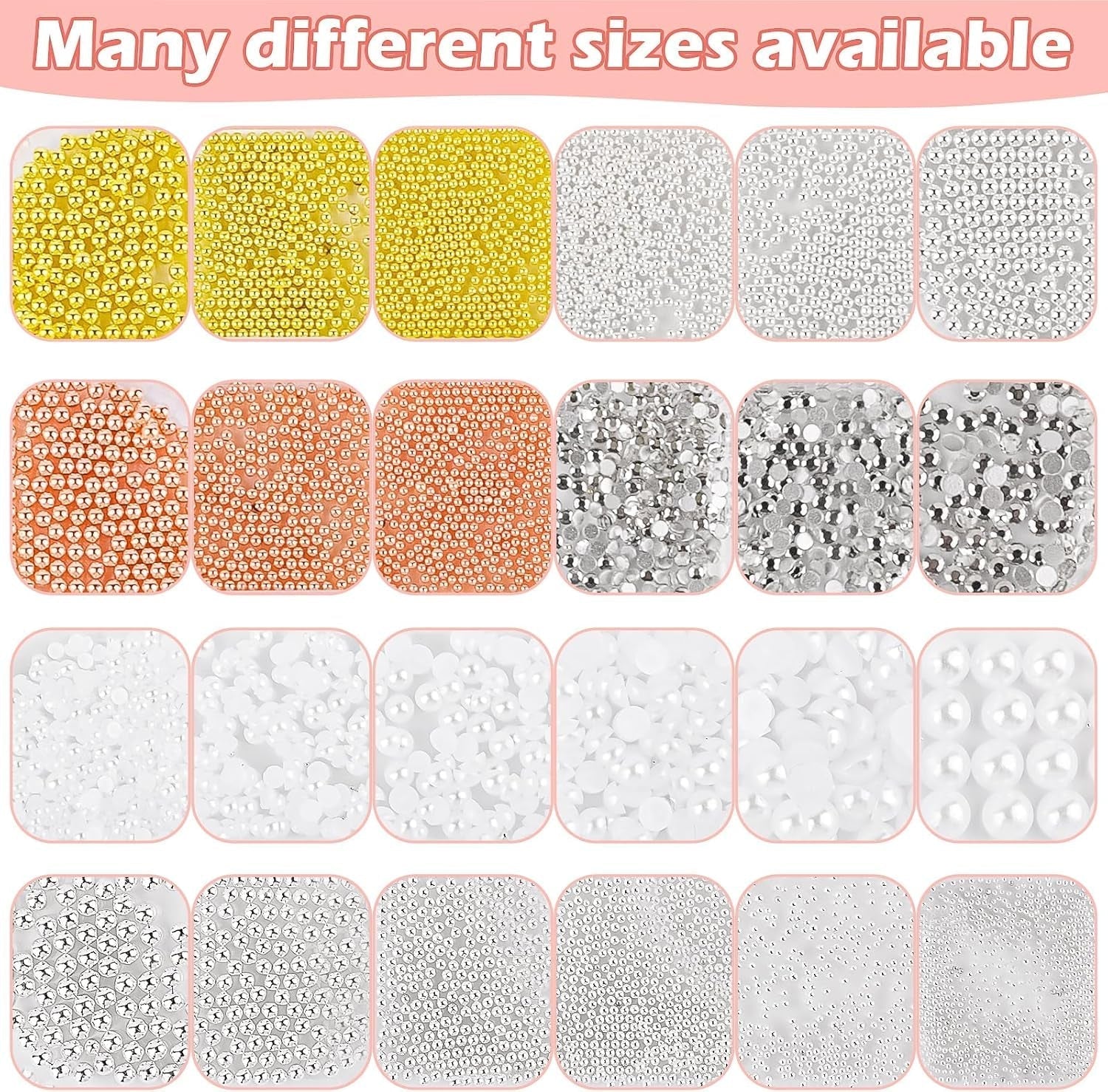 2 Boxen Nail Art Strasssteine, Mit Pinzette Nägel Flatback Perlen Nail Charms Mit Kristallen Nagelzubehör Diamanten Edelstahl-Perlen Für Nagelschmuck