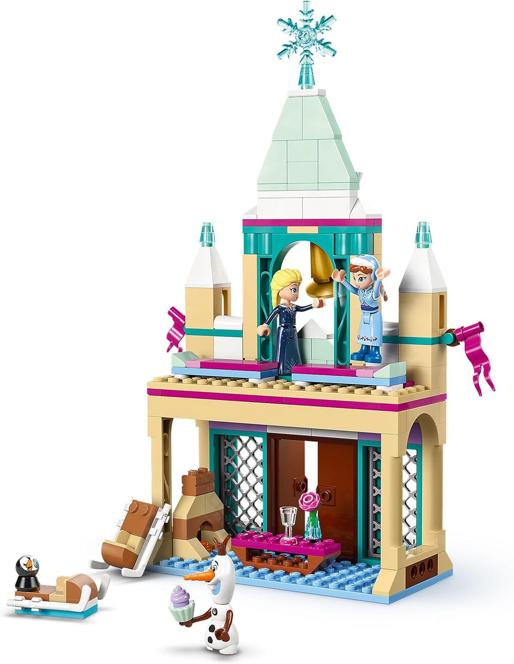 LEGO ǀ Disney Frozen Das Arendelle Schloss - Spielzeug mit Anna & ELSA Minifiguren sowie Olaf & Pinguin Figuren – Prinzessinnen Schloss Spielzeug - Kreatives Geschenk für Mädchen ab 5 Jahren – 43265