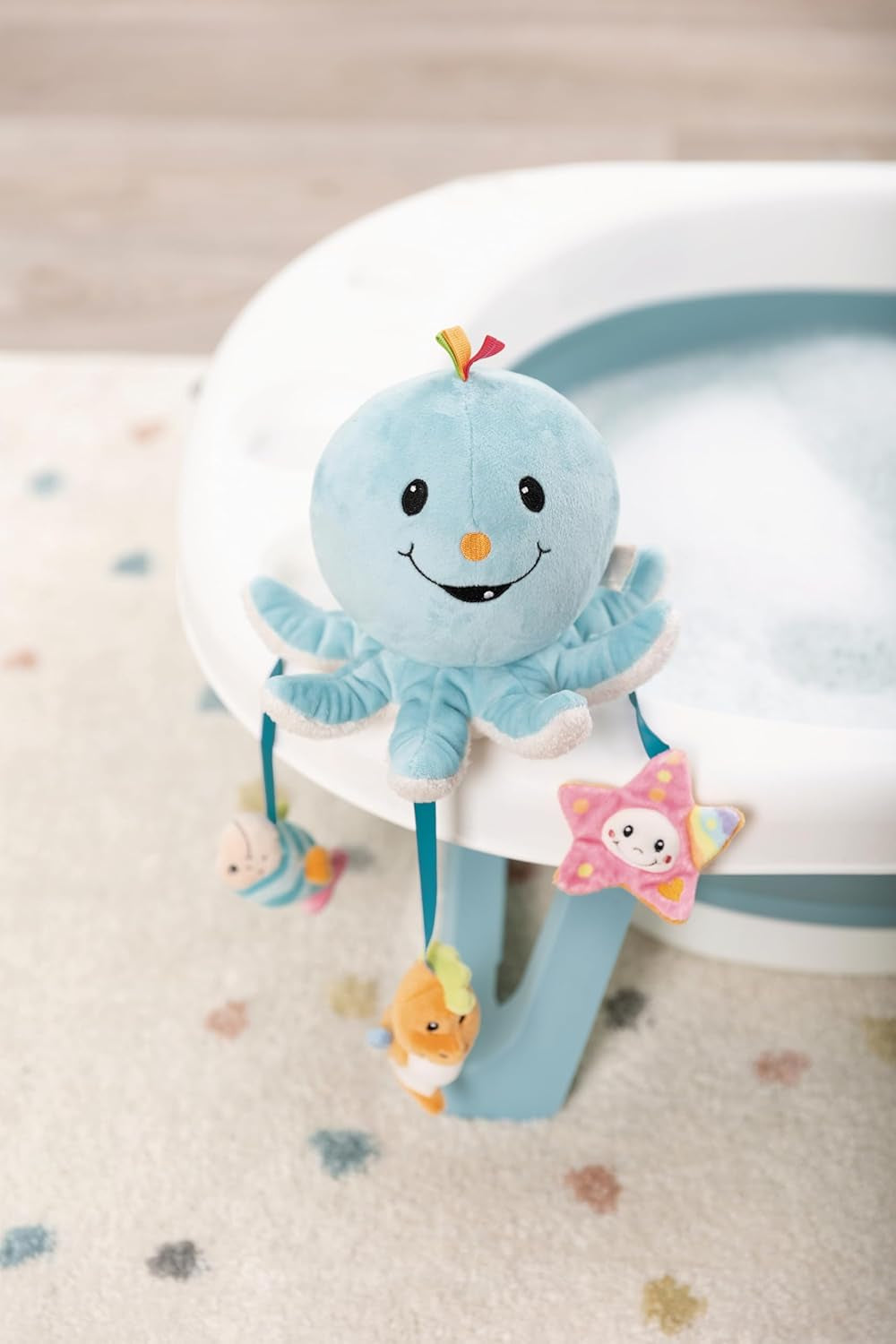 Jucărie de baie Octily 18x14cm incl. 3 figurine în cutie cadou 23.5x17x13.5cm albastru - jucărie cu elemente de prindere - jucărie pentru copii pentru baie pentru prindere și joacă Jucarii Bebe Naty Shop
