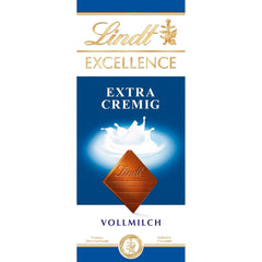 Lindt EXCELLENCE Ciocolată cu lapte extra cremoasă | Baton 100g | Ciocolată cu lapte fină, premium, cu o aromă cremoasă și lăptoasă | Aromă intensă și persistentă | Cadou de ciocolată