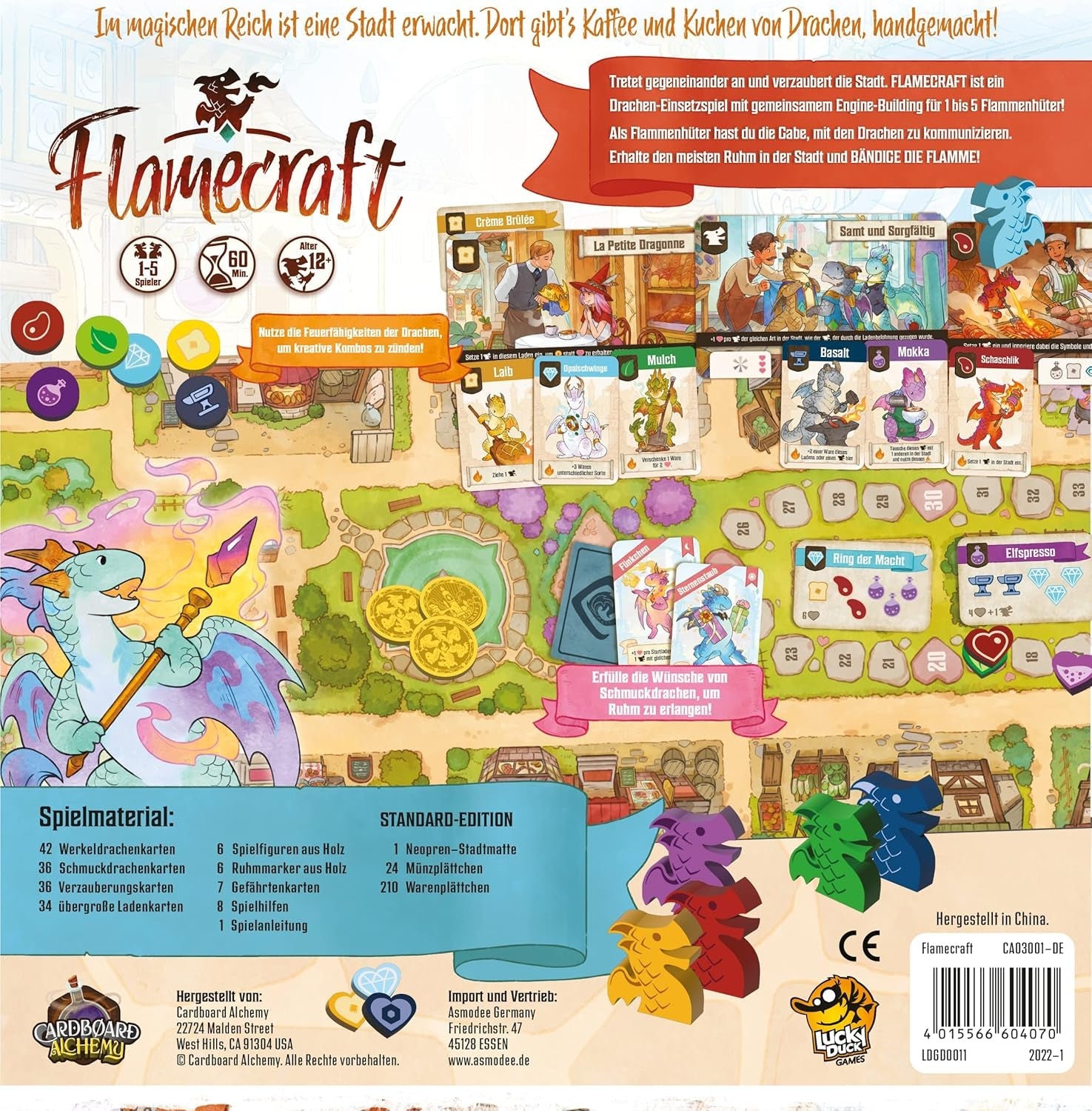 Alchimie din carton, Flamecraft, joc de familie, joc de societate, 1-5 jucători, vârste 12+, 60 de minute, germană, multicolor, colorat