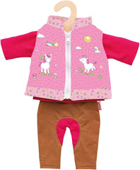 Heless 1070 - Bekleidungs-Set für Puppen, Reiter-Outfit Lina, 3 teilig mit Hose, Shirt und Weste, Größe 28 - 35 cm