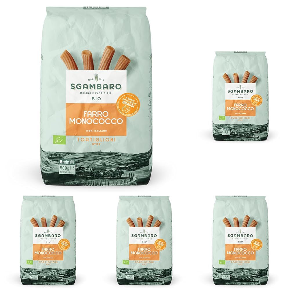 Paste Tortiglioni Organice Nr. 89 - 500g Paste din grâu alac – Conținut scăzut de grăsimi – Sursă de fibre și proteine