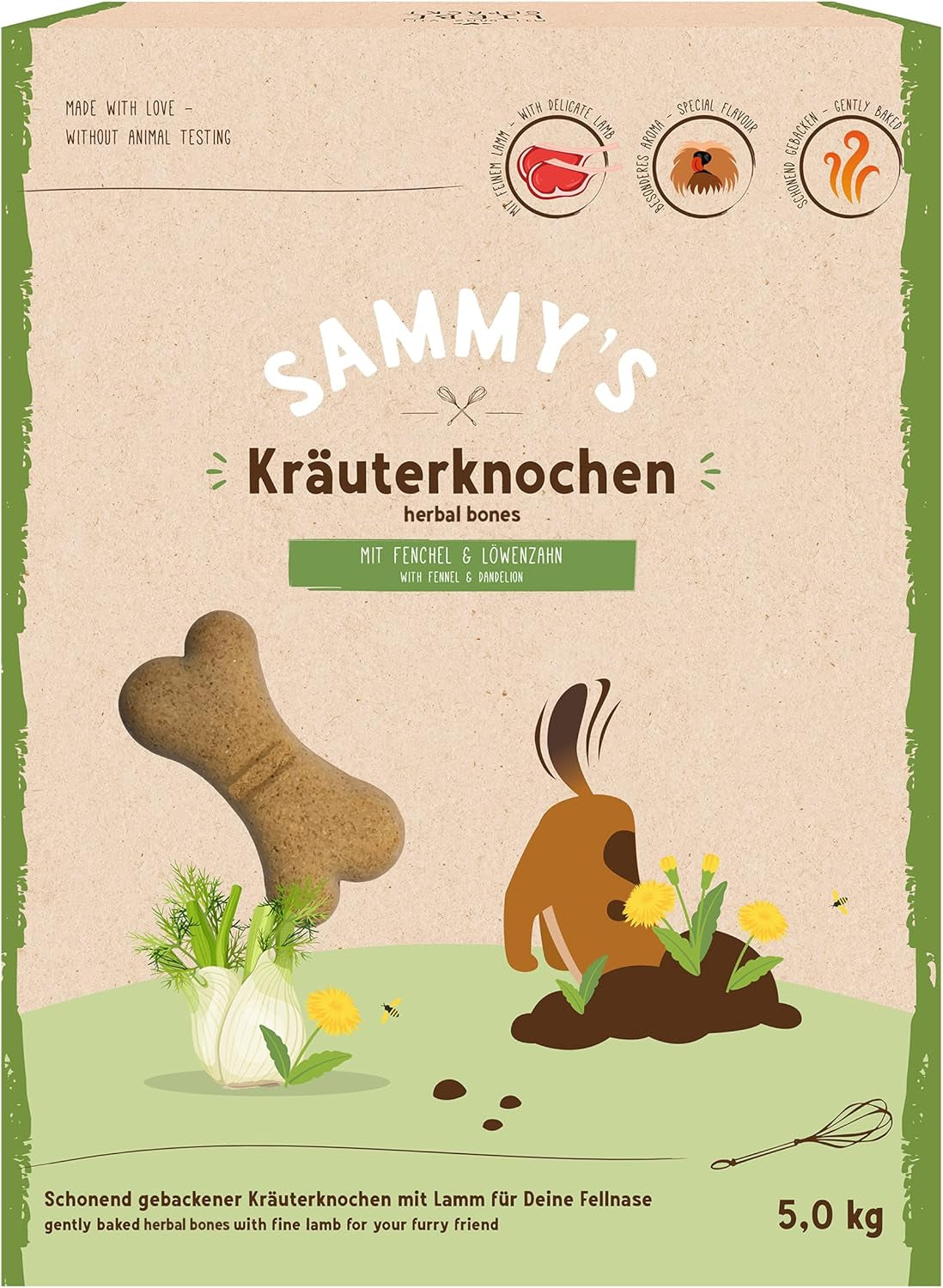 Monede de muesli Sammy's | Gustări crocante coapte pentru câini | Monede de muesli din 5 cereale pentru prietenul tău blănos de talie mare (peste 30 kg) | 1 kg