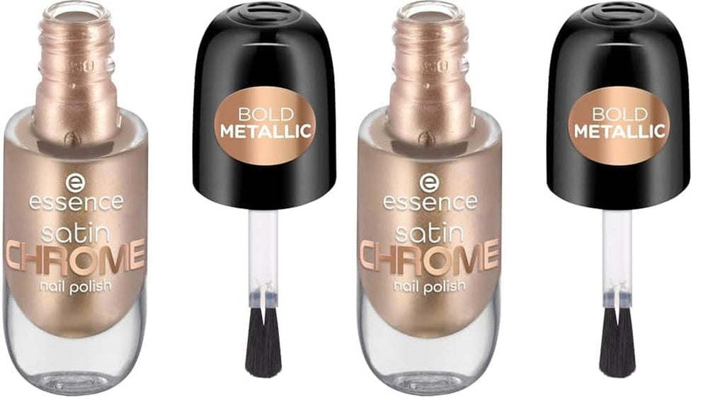 Oja Essence Satin CHROME, nr. 02, roz, acoperire completă, rezultate expres, pigmentată intens, metalică, vegană, fără particule de microplastic, fără parfum, fără parabeni, 1 pachet (8ml)