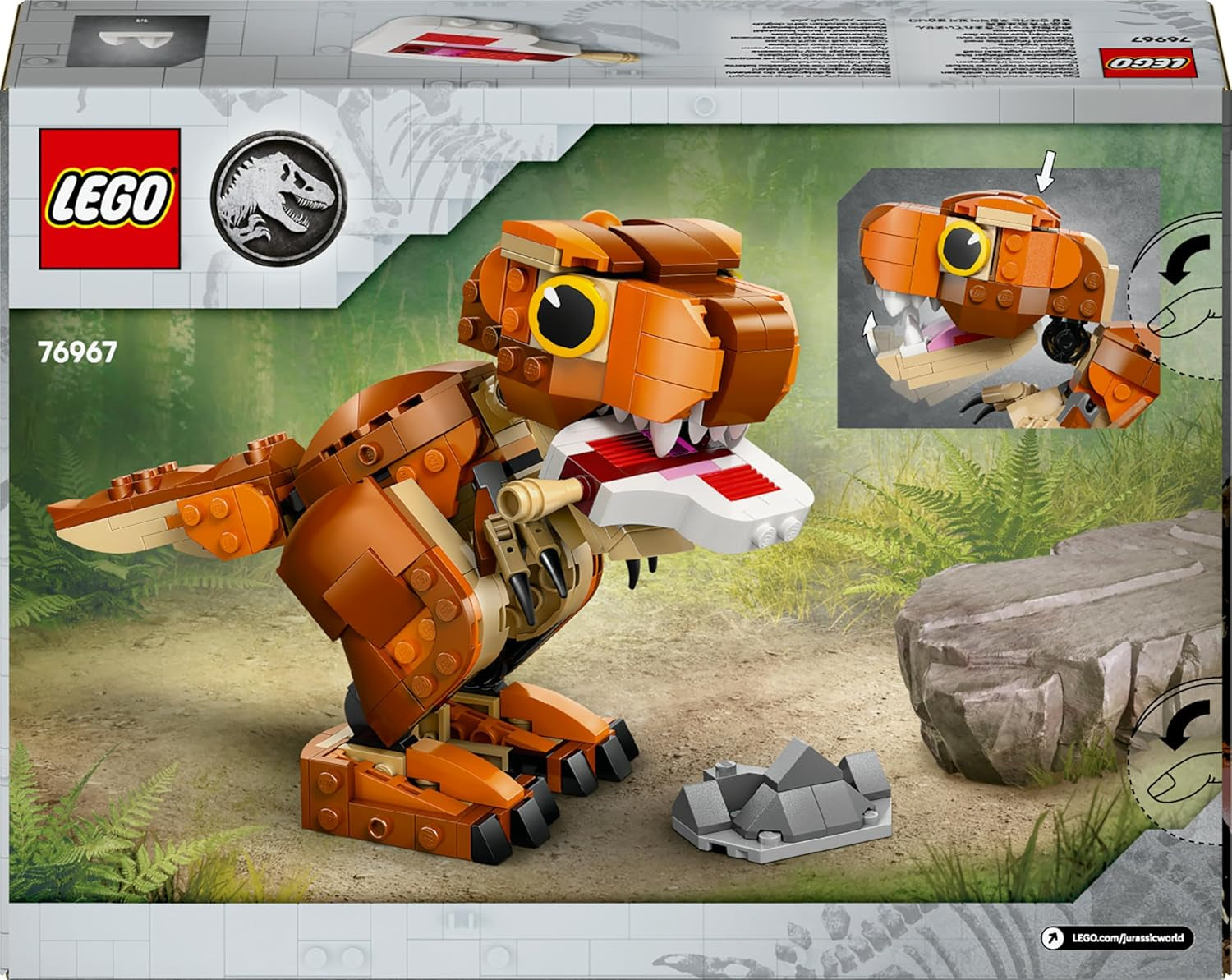 LEGO Jurassic World Little Eatie: T.Rex, Bauspielzeug für Jungen und Mädchen ab 7 Jahren, Bauset mit Dinosaurier, Geschenk für Kinder, Modell mit beweglichem Maul, Kopf und Schwanz 76967