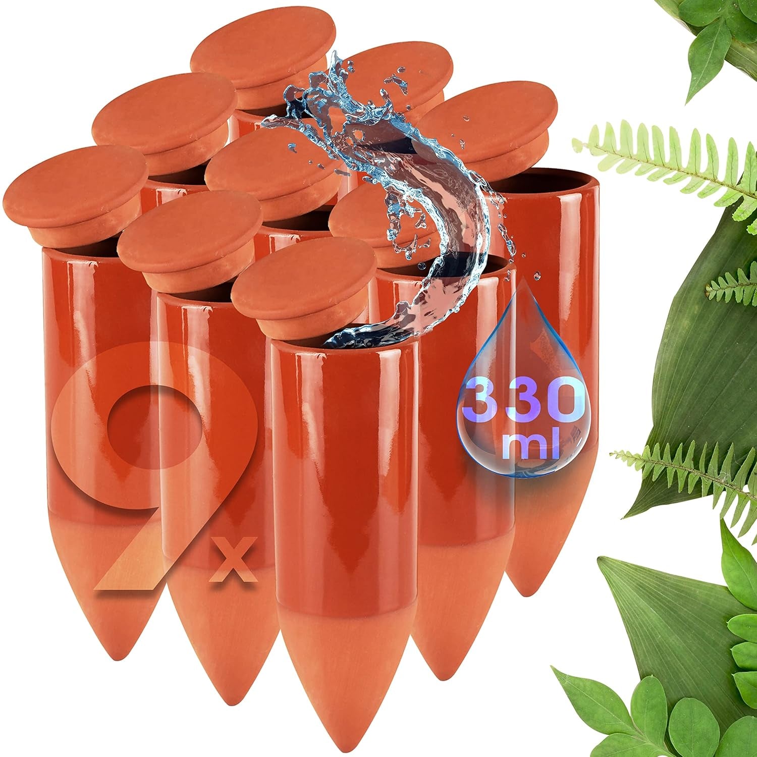 Terracotta Gießhilfe (3X 330 Ml) Handgefertigt Für Bewässerung Zimmerpflanzen | Wasserstandsanzeiger Pflanzen | Watering Can | Gießkanne Zimmerpflanzen