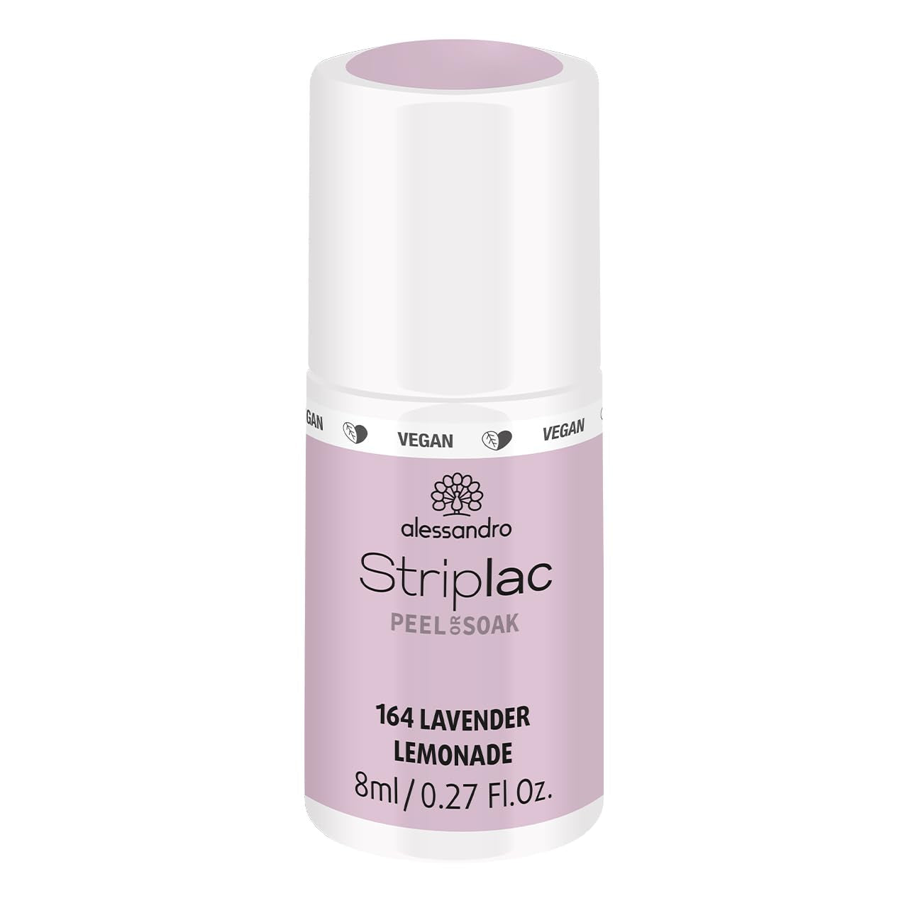 Oja UV alessandro Striplac Lavender Lemonade – Delicată și de lungă durată – Îndepărtare ușoară datorită tehnologiei de îndepărtare – Vegană și cruelty-free – 8 ml
