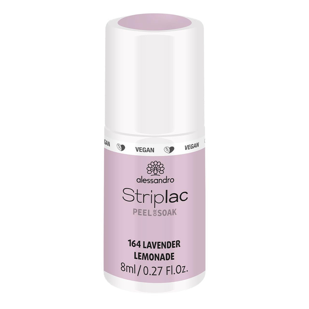 Oja UV alessandro Striplac Lavender Lemonade – Delicată și de lungă durată – Îndepărtare ușoară datorită tehnologiei de îndepărtare – Vegană și cruelty-free – 8 ml