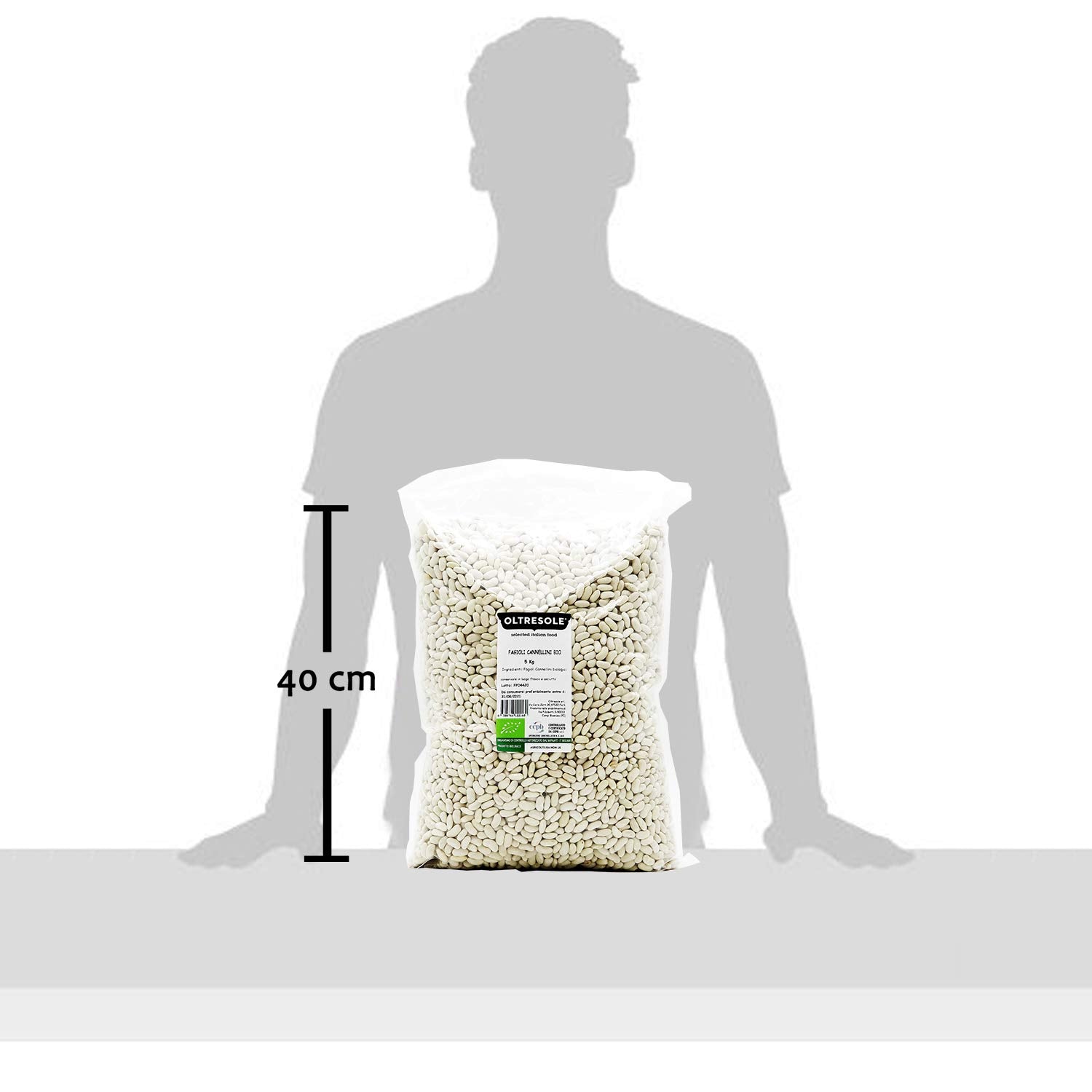 , Fasole bio-canellini 5 kg, leguminoase organice din cultivarea controlată, bogată în Cereale Naty Shop