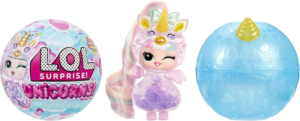 L.O.L. Surprise! Unicorns Tots - Inklusive 1 Puppe mit Transparentem Körper und Lavalampen-Effekt, Blindverpackung, 8 Puppen zum Sammeln, mit 2 Bunten Mixturen, für Kinder ab 4 Jahren