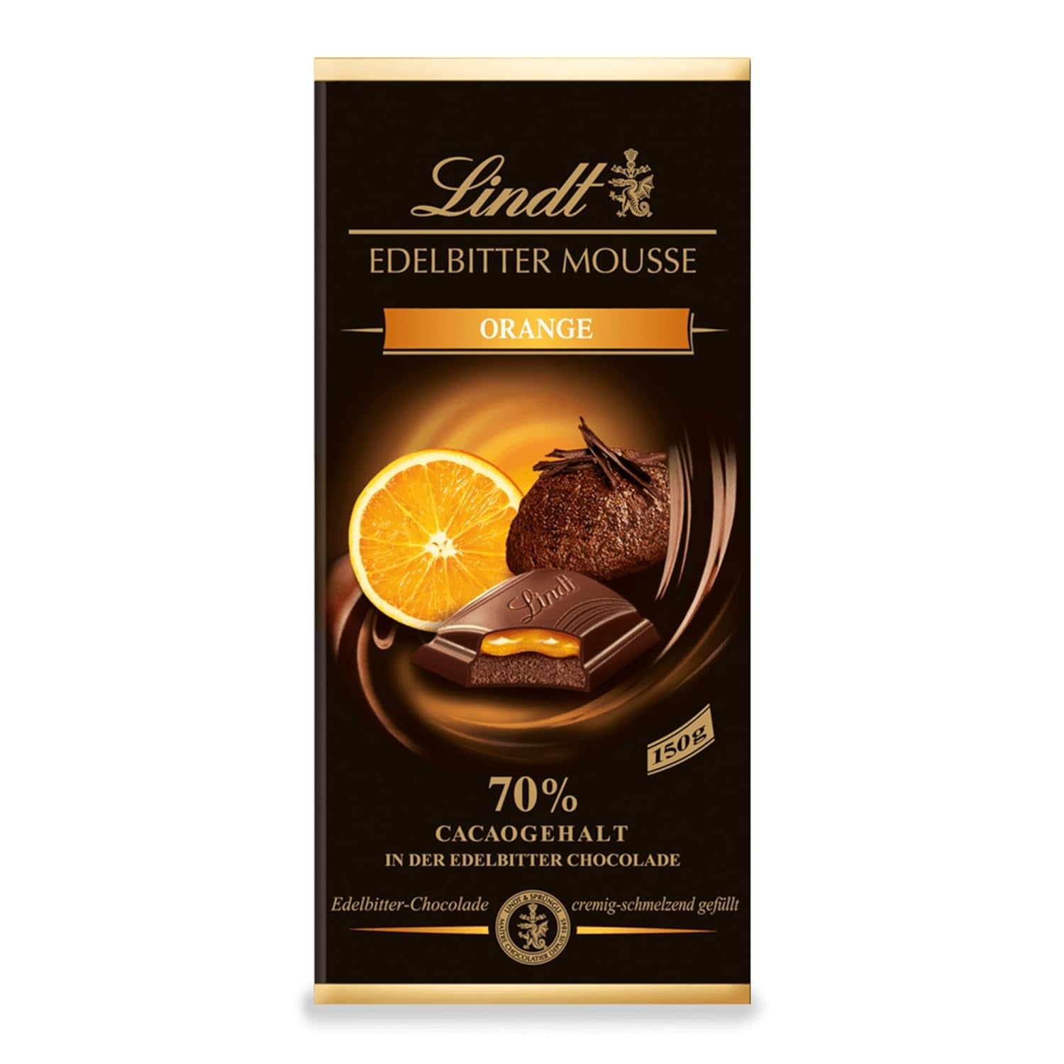 Mousse de ciocolată neagră Lindt cu chili și vișine | Baton 150g | Cu 70% conținut de cacao și umplutură de mousse de ciocolată neagră și chili cu vișine | Baton de ciocolată | Ciocolată neagră