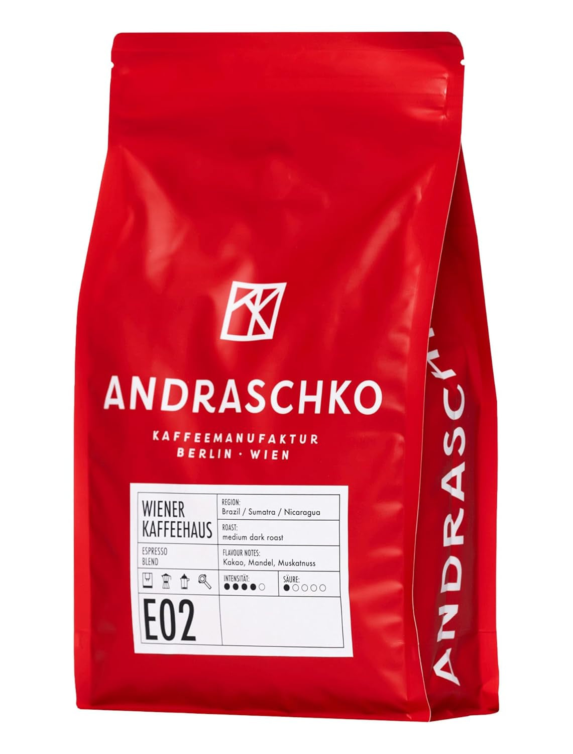 Espresso Bohnen - Wiener Kaffeehausmischung Espresso Blend - milde Röstung mit 100 % Arabica aus 7 Herkunftsländern - frisch in Berlin geröstet - 1k g