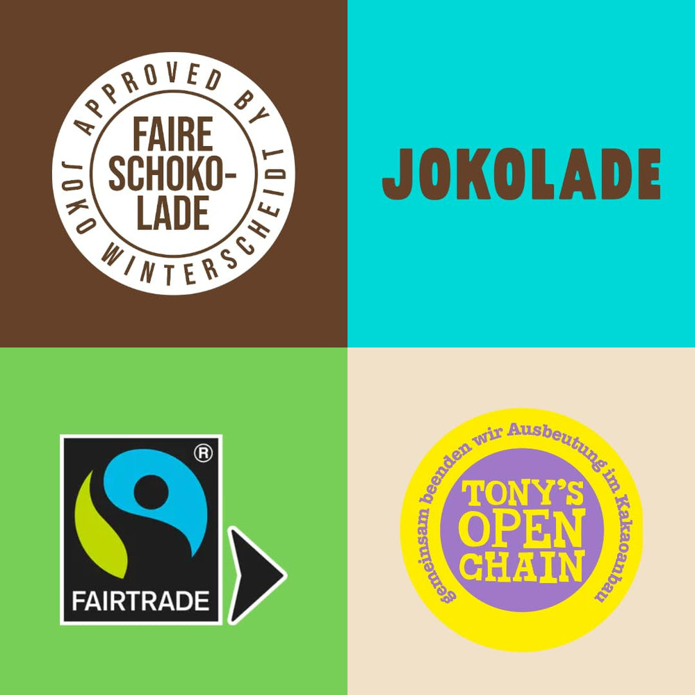 JOKOLADE PRALLINE Pachet Value 12 x 80g | Umplutură generoasă cu cremă de nuga cu alune și chipsuri | Ciocolată echitabilă de la Joko Winterscheidt