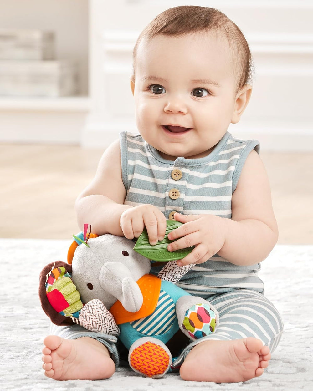 Skip Hop Bandana Buddies jucărie de activitate, jucărie moale pentru bebeluși și copii, multicoloră, elefant Jucarii Bebe Naty Shop