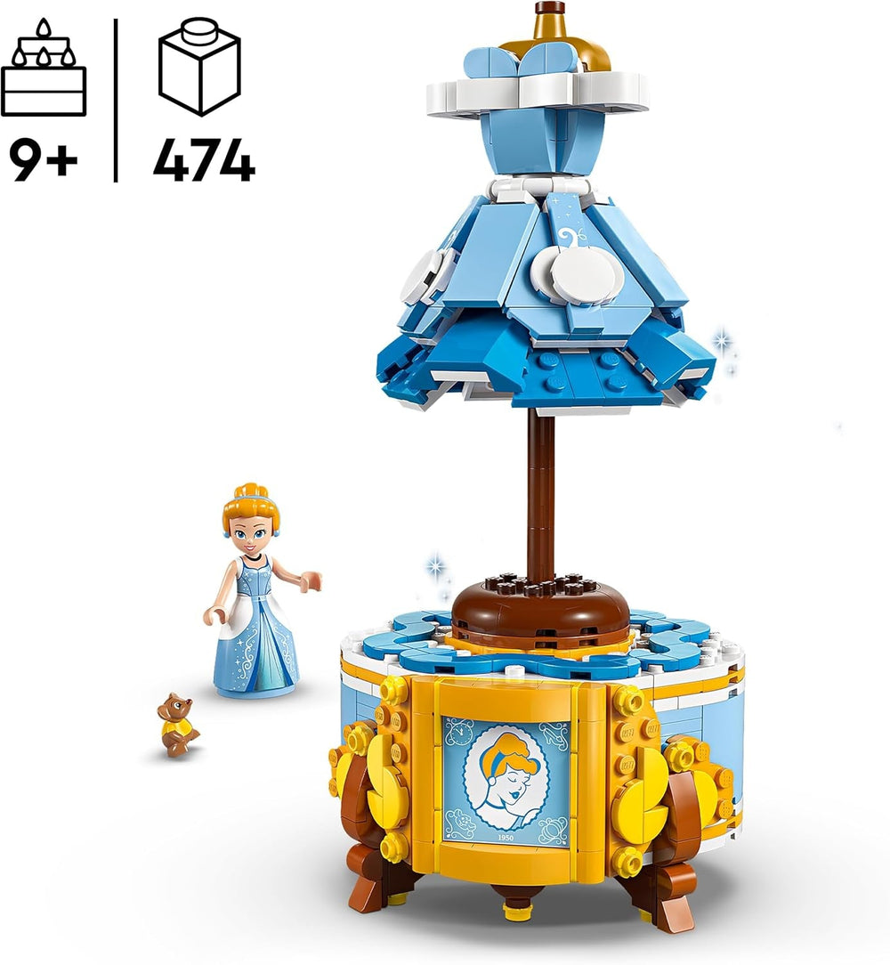 LEGO ǀ Disney Princess Cinderellas Kleid, Spielzeug für Jungen und Mädchen ab 9 Jahren - Inkl. EIN Kleiderständer, Cinderella Mini-Puppe und Maus Figur - Kreatives Spielset 43266