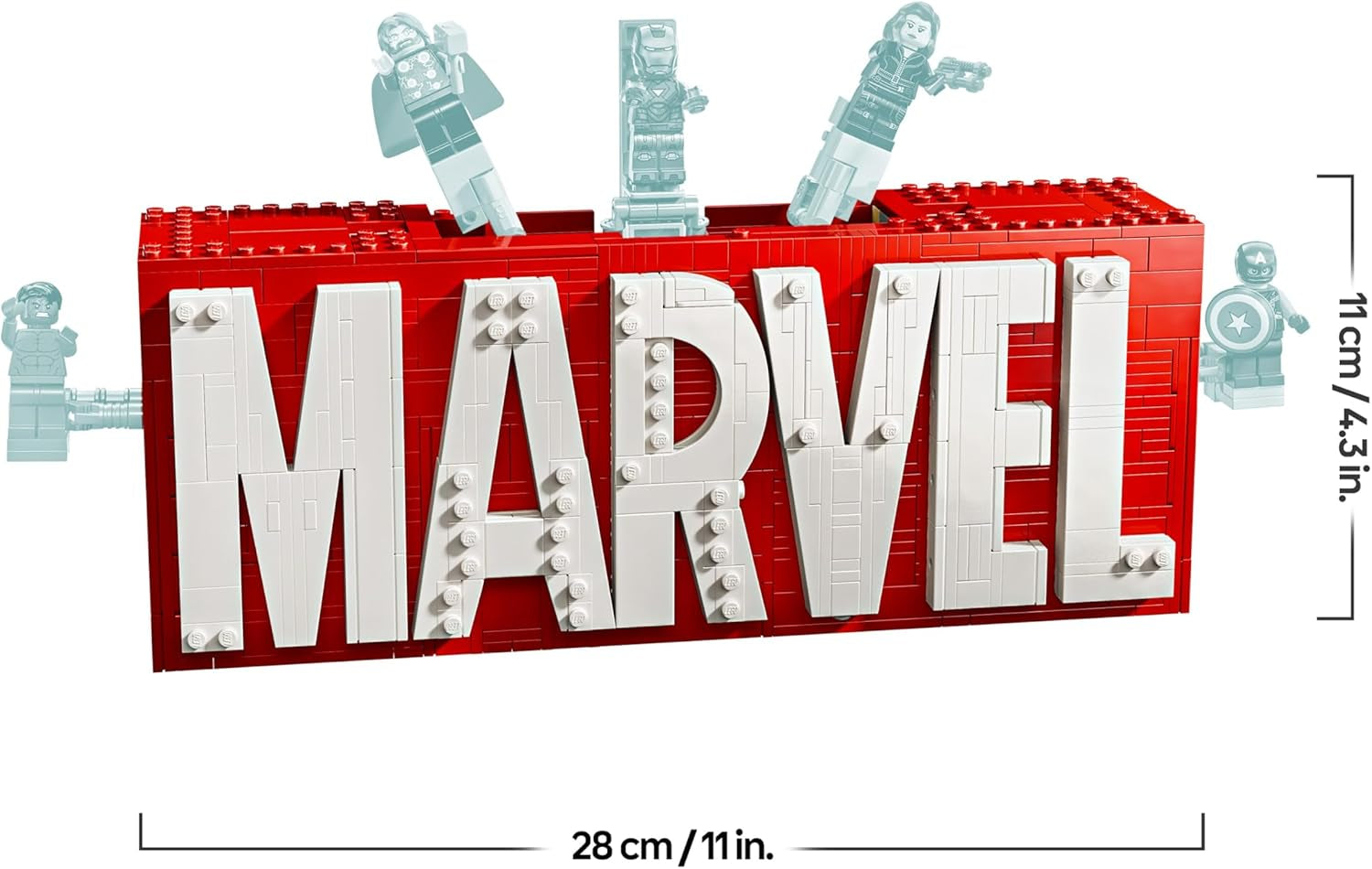 LEGO | Marvel: MARVEL Logo & Minifiguren - Sammlerstück inkl. Hulk, Thor, Iron Man, Black Widow und Captain America - Bauset mit Avengers Figuren - Geschenk für Jungen und Mädchen ab 12 Jahren - 76313