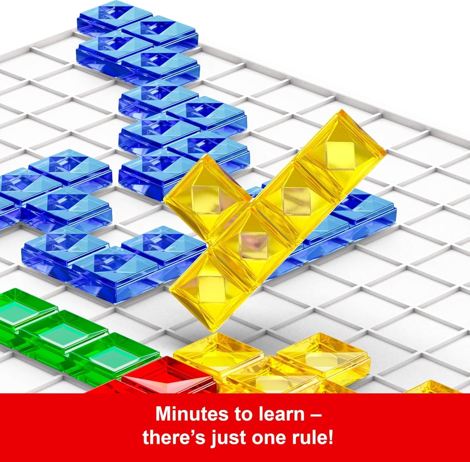 Mattel Games Blokus Game, joc de societate pentru familie, joc de strategie, pentru 2-4 jucători, joc de petrecere, vârste de la 7 ani în sus, BJV44