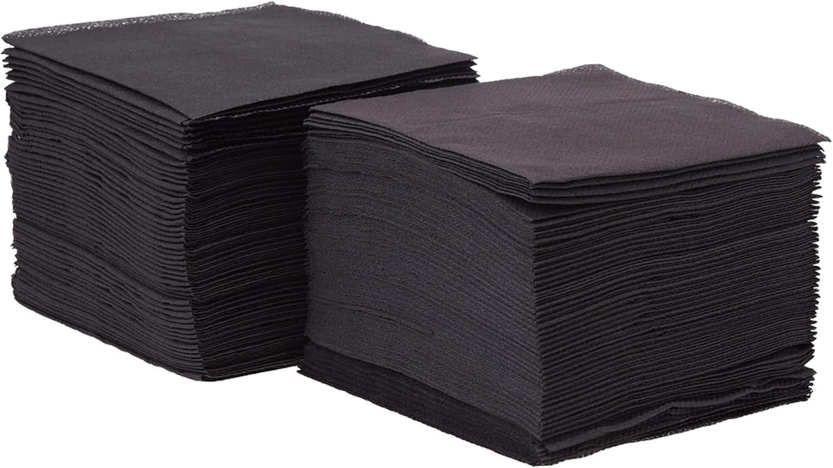 Saten Ser22104961 Coktail, șervețel 20 X 20, 2 straturi, 1/4 fold, 100 șervețele, Punta-Punta, negru