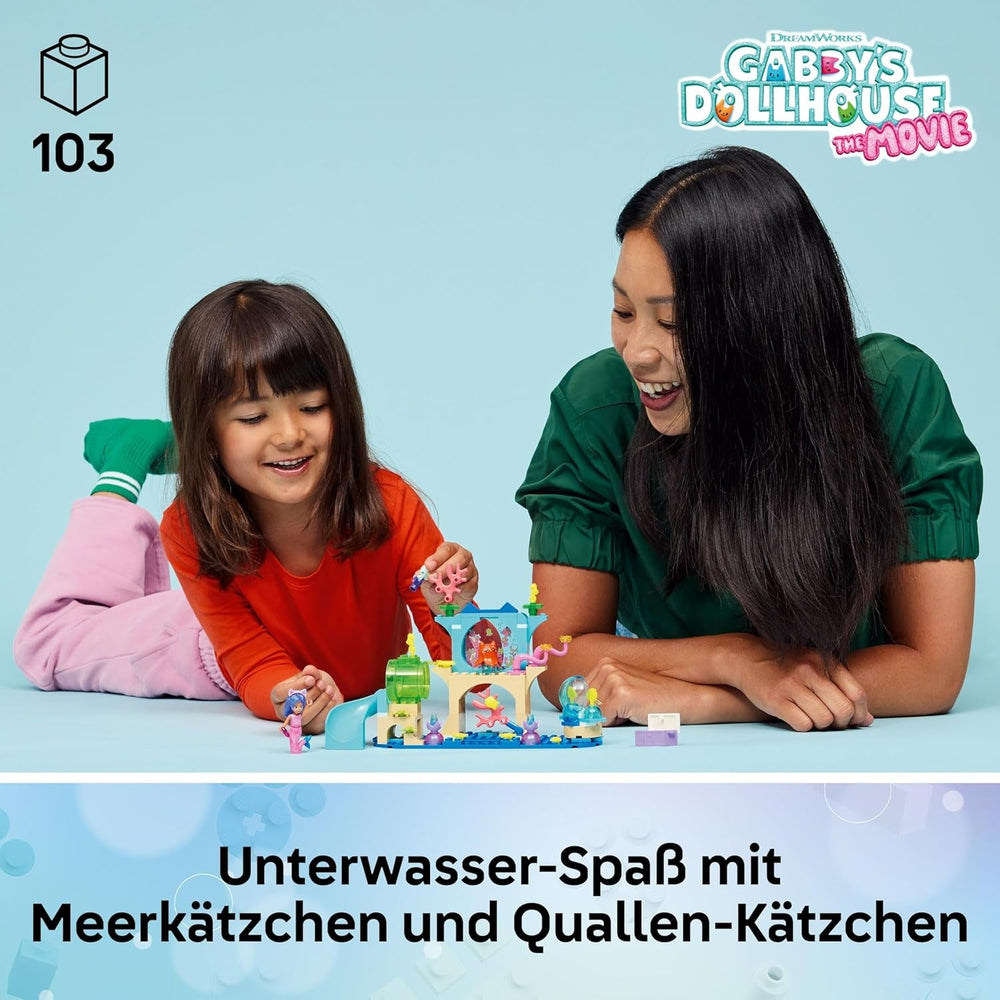 LEGO Gabby's Dollhouse Mermaid Gabby's Aquarium Adventure Toy - incl. a Gabby Mini Doll & Mercat Figure, Plus Fun Accessories - Gift for 4+ Year Old Girls & Movie Fans - 11204