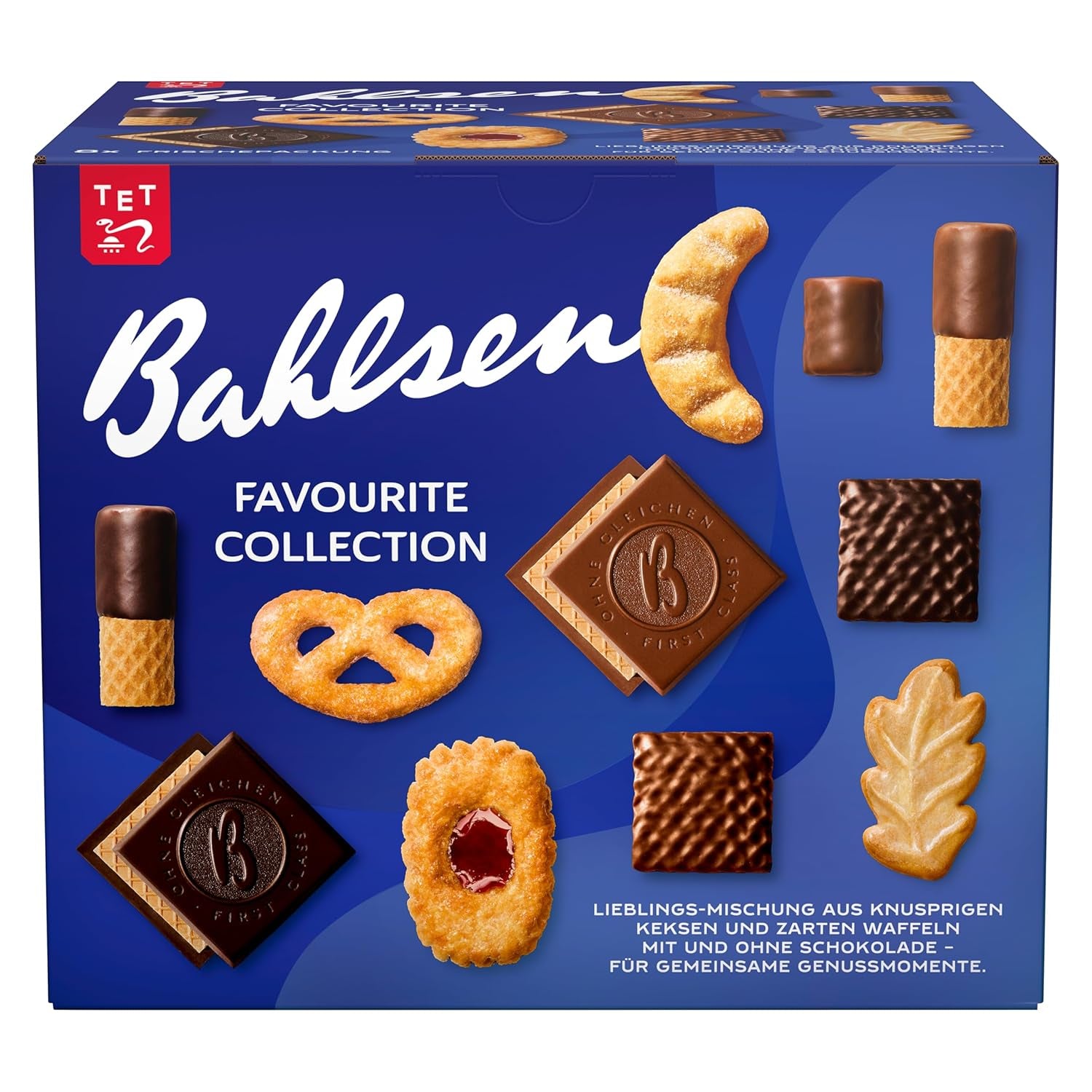 Bahlsen Favourite Collection XL, 1 pachet, mix pentru aluat crocant și napolitane cu lapte și ciocolată neagră (8 x 227 g/ 1816 g)