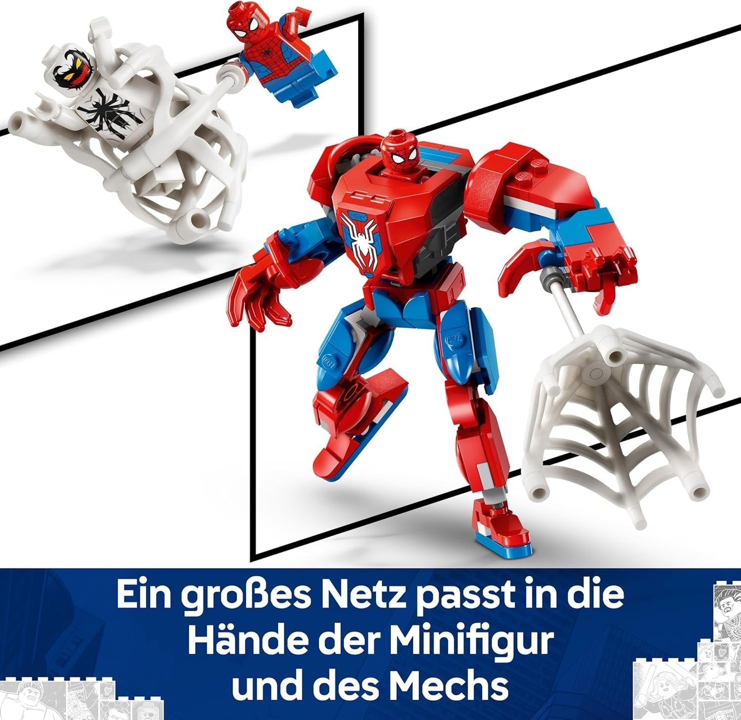 LEGO | Marvel Spider-Man Mech vs. Anti-Venom - Super Hero Figure Building Toy with 2 Minifigures for Imaginative Role Play - Gift for 6 Plus Year Old Boys and Girls 76308